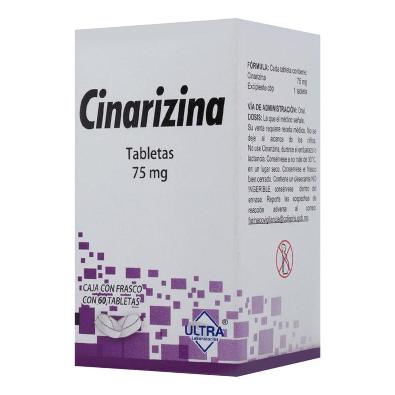 Cinarizina Tableta 75 Mg, 60 Tabletas