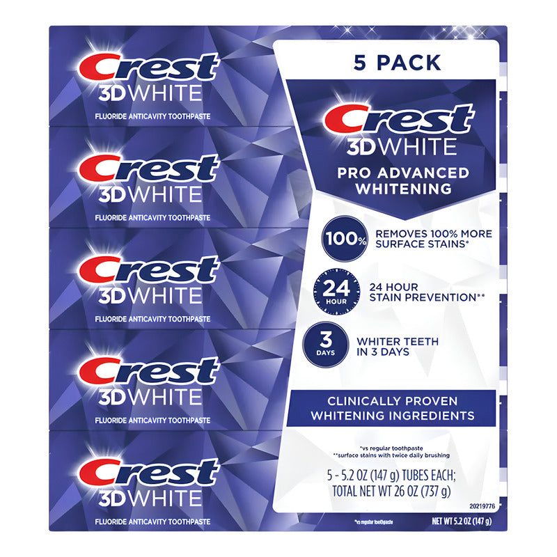 Pack 5 Pasta De Dientes Crest 3d White Ultra 147g