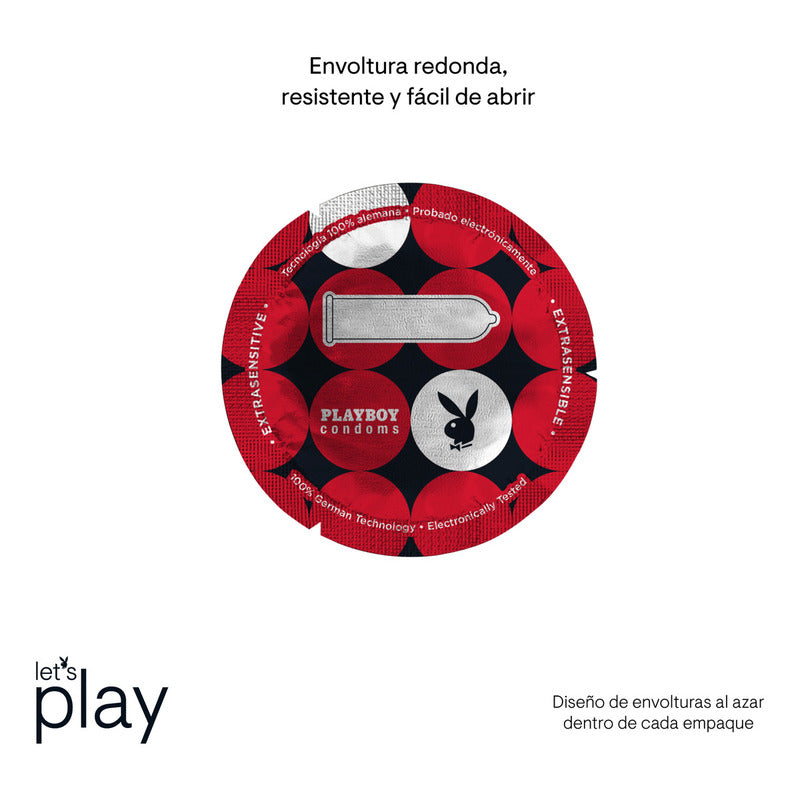 Playboy - 100 Condones Lubricados Extra Sensibles