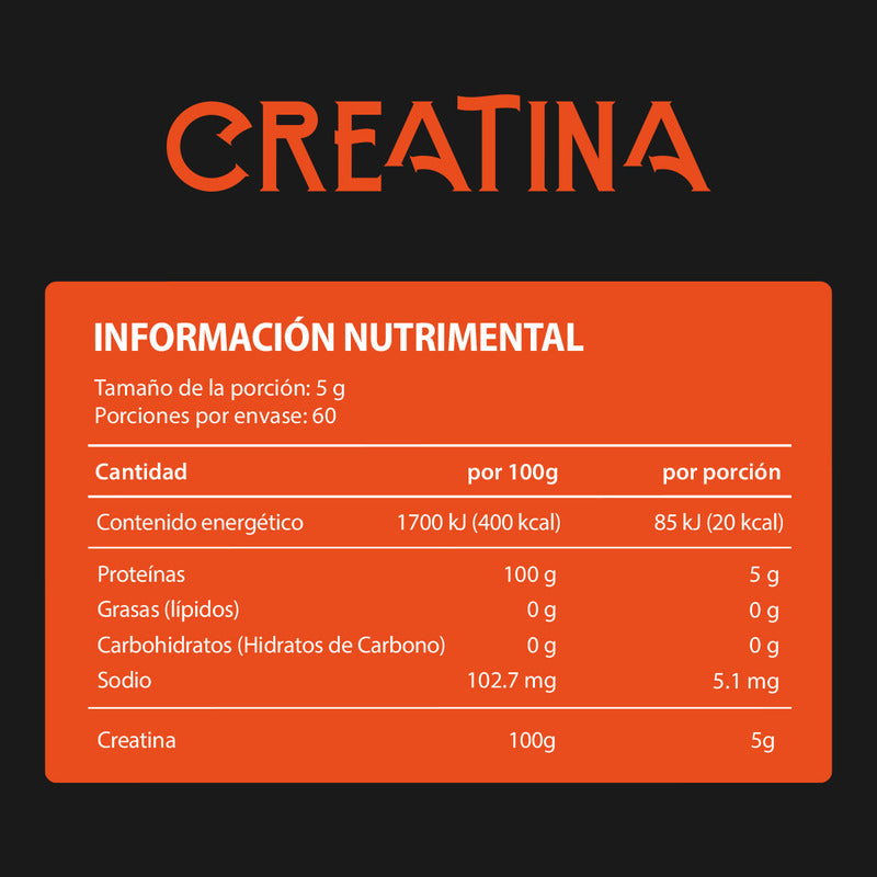Creatina Monohidratada En Polvo De Alta Pureza | 60 Servicios | 300g | Sabor Natural By Nartex Labs