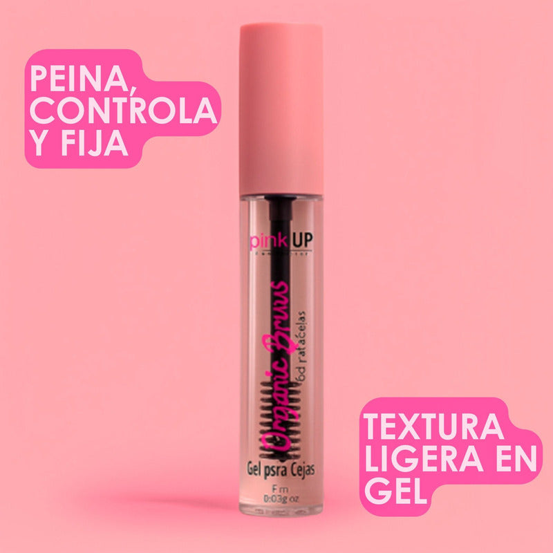 Gel Para Cejas Pink Up, Organic Brows, Efecto Jabón Cejas