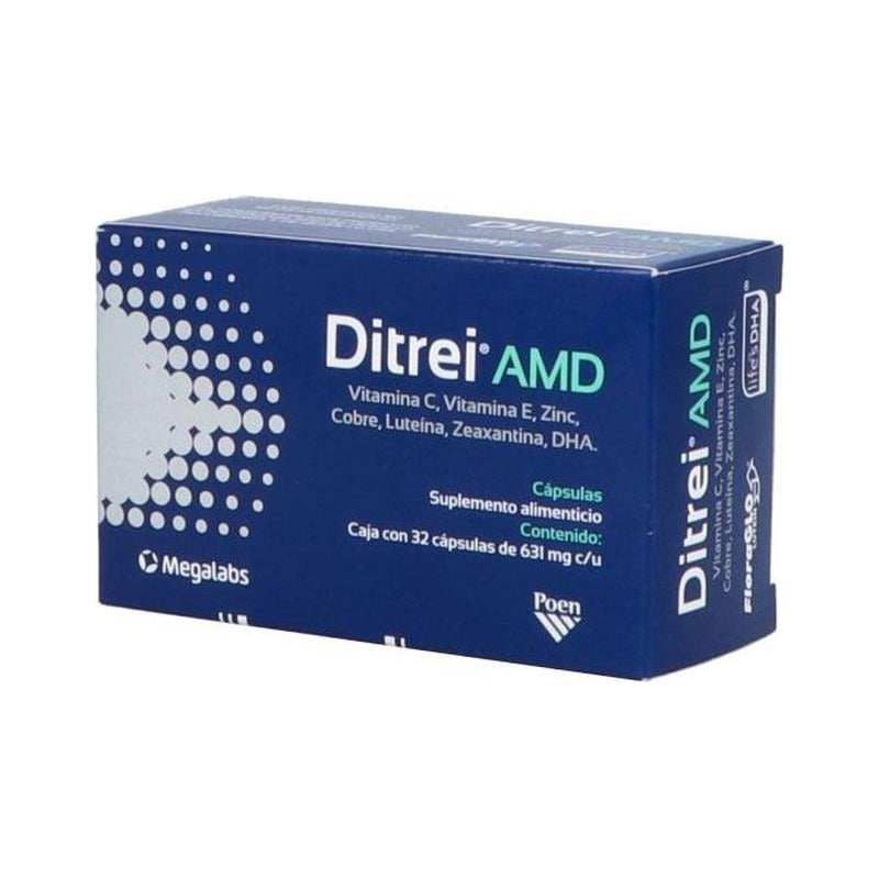 Ditrei Suplemento Alimenticio Amd 32 Cápsulas Sin Sabor