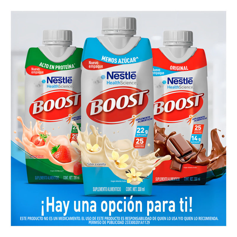 Suplemento Alimenticio Boost Menos Azúcar Sabor Vainilla 330ml