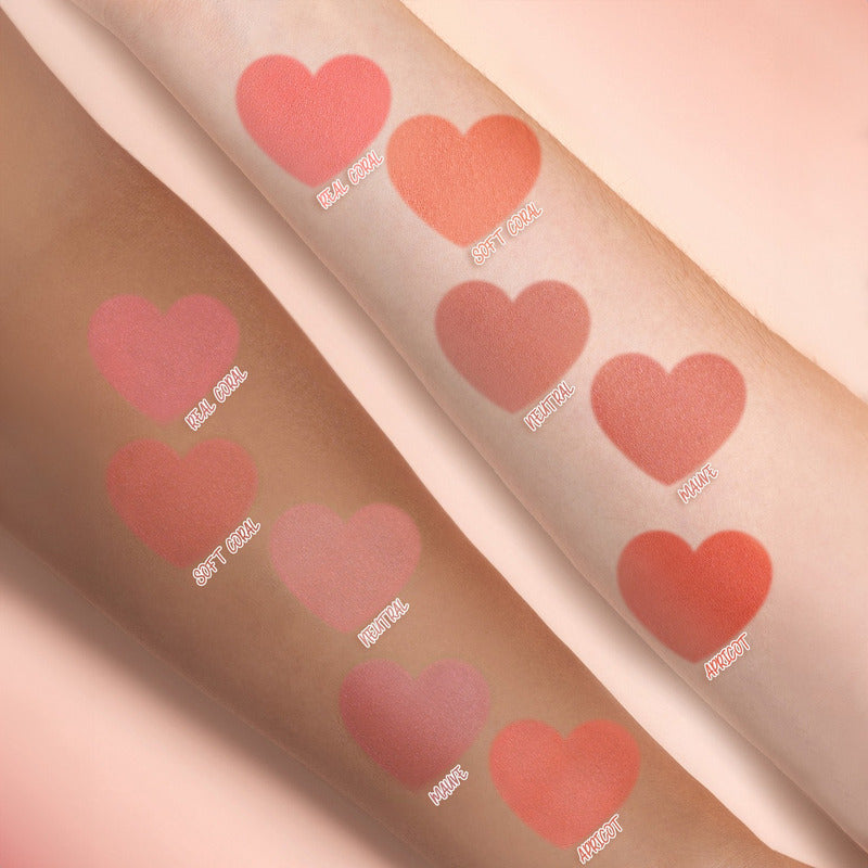 Pink Up, Rubor En Polvo, Larga Duración, Alta Pigmentación Tono Del Maquillaje Soft Coral