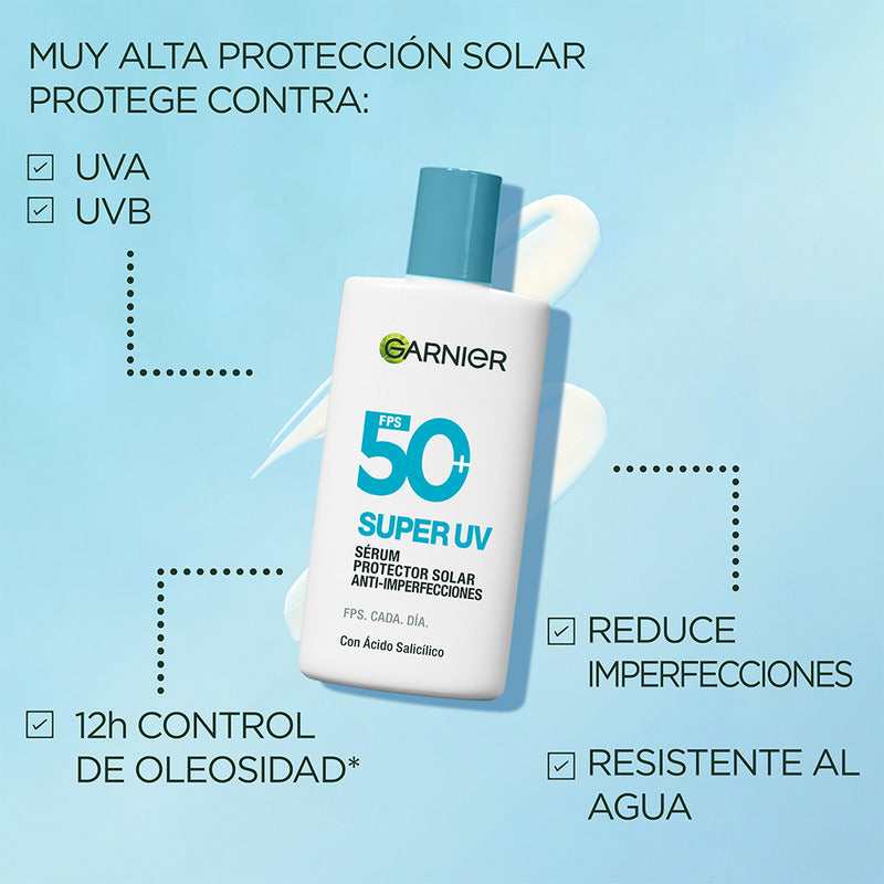 Protector Solar Garnier Superuv Acido Salicilico Fps50+ 40ml