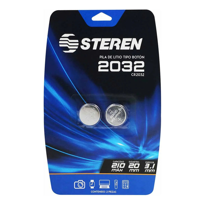Steren Pila De Litio Tipo Botón 3 Volts Pil-cr2032