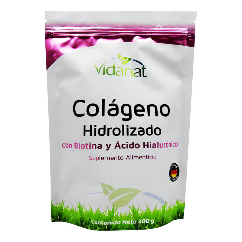 Colágeno Hidrolizado Puro, Biotina, Acido Hialurónico 300gr Sabor Sin Sabor