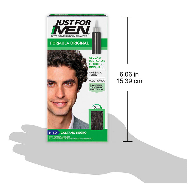 Tinte Just For Men Castaño Negro H-50 Fórmula Original