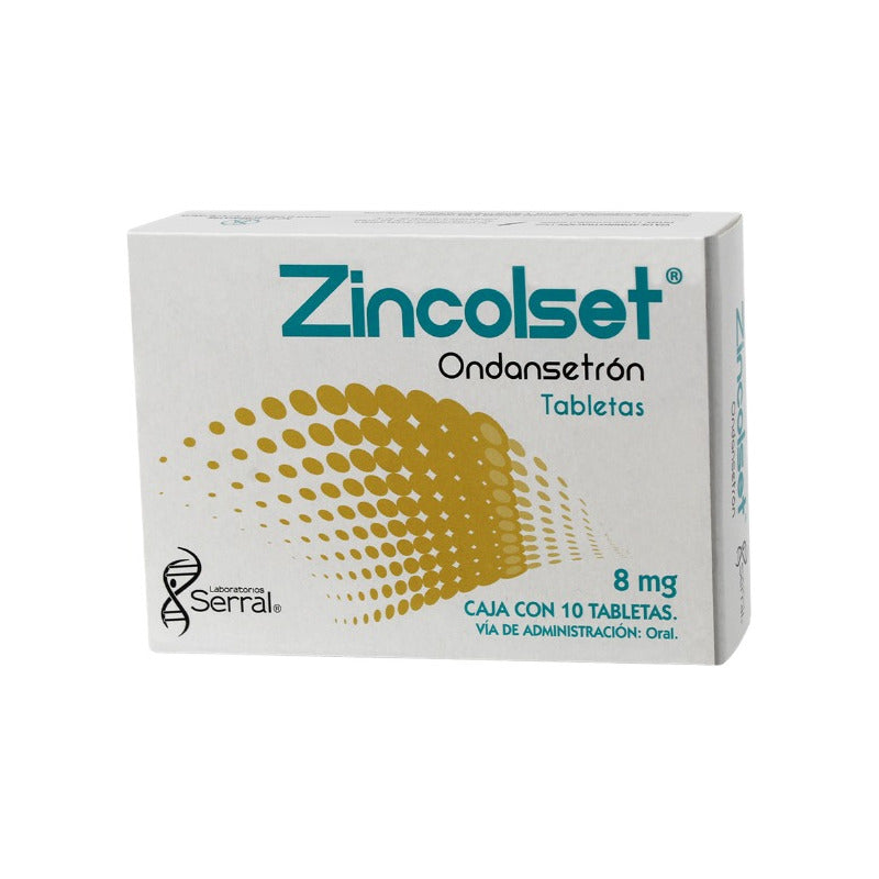 Zincolset Ondansetrón 8mg Caja Con 10 Tabletas