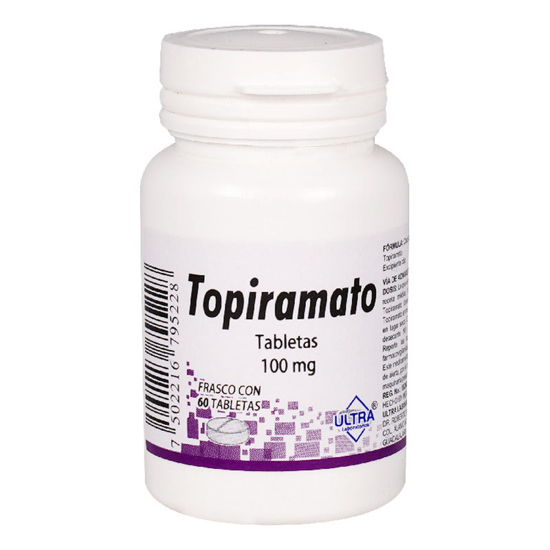 Topiramato Tabletas 100 Mg, 60 Tabletas