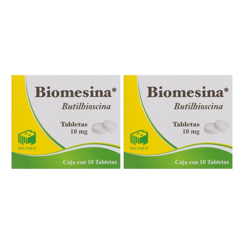 Dos Cajas De Biomesina Butilhioscina 10 Tabletas Cu