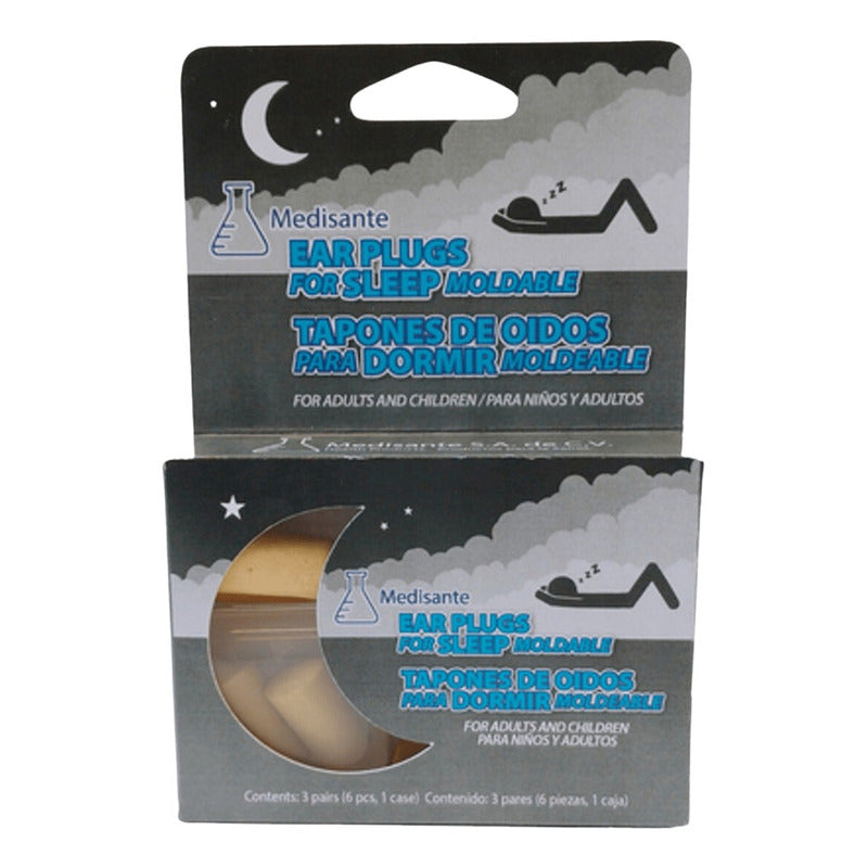 Tapones De Oídos Para Dormir Medisante Caja Con 3 Pares Amarillo