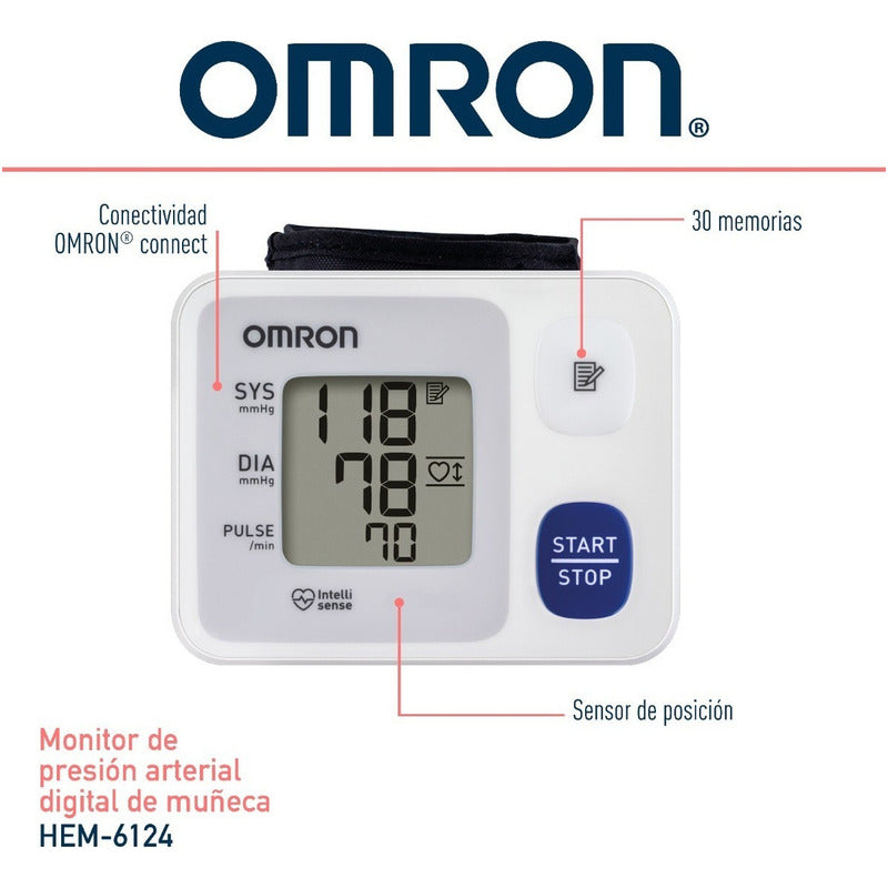 Monitor Presión Arterial De Muñeca 30 Memorias Omron Hem6124