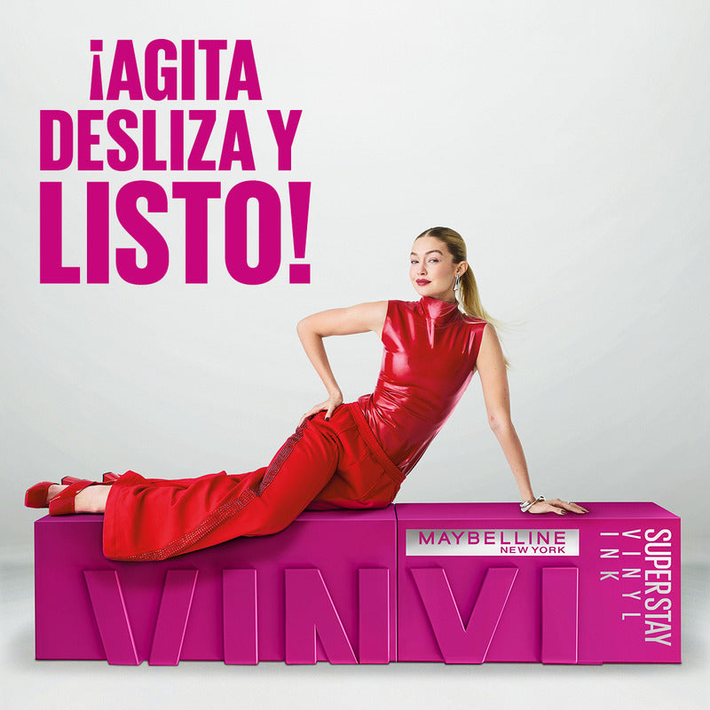 Maybelline Labial Superstay Vinyl Ink 4.2ml, Dura 16h, Da Brillo, Sin Grumos, Sin Transferencias Sultry