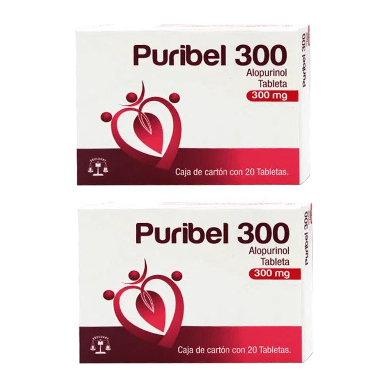 Dos Cajas De Alopurinol 300mg Puribel 20 Tabs Cu