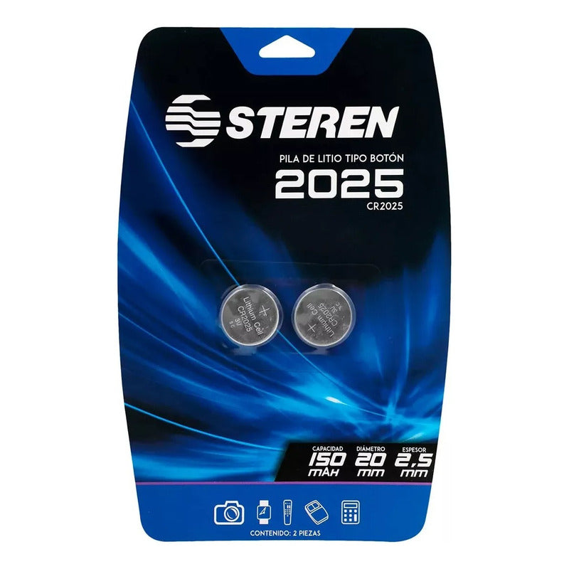 Steren Pila De Litio Tipo Botón 3 Volts Pil-cr2025