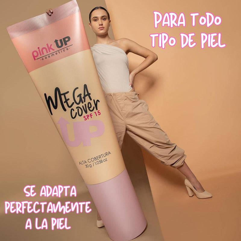 Pink Up, Maquillaje De Larga Duración, Cobertura Completa Tono Ivory