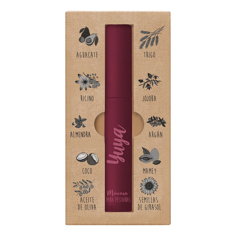Yuya-máscara De Pestañas 10 Aceites Naturales-color Borgoña