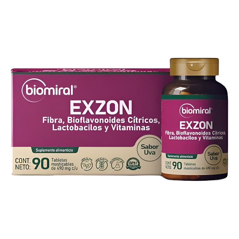 Exzon Genérico De Nikzon 90 Tabletas Masticables Uva