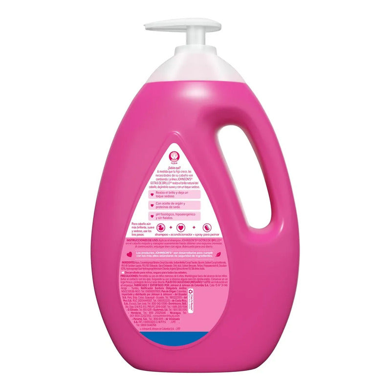 Shampoo Johnson's Shampoo Infantil Gotas De Brillo De Aceite De Argán En Dosificador De 1000ml Por 1 Unidad