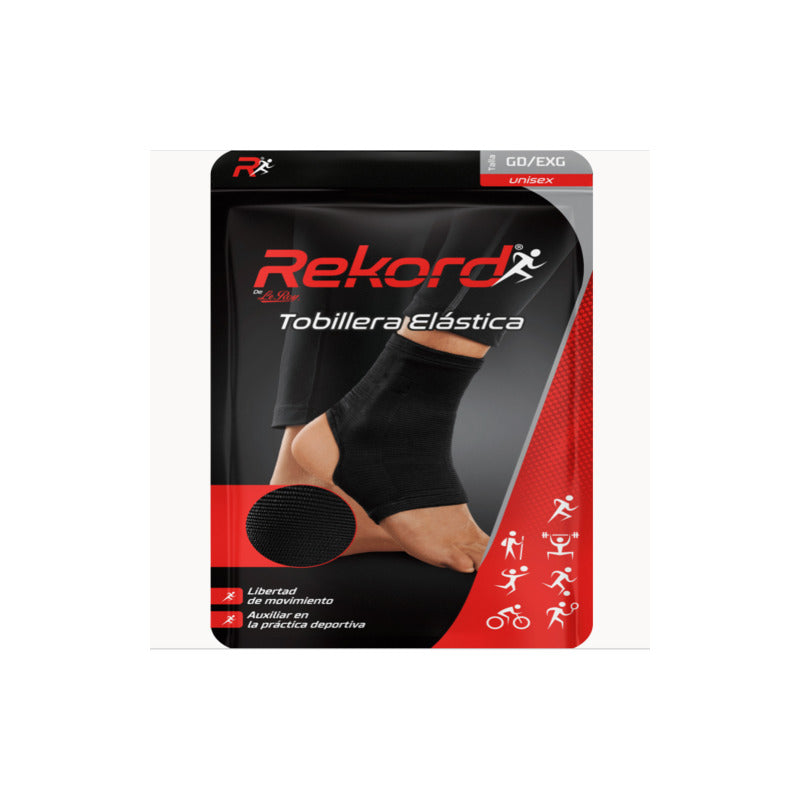 Tobilleras Elasticas Rekord Negras Para Deporte