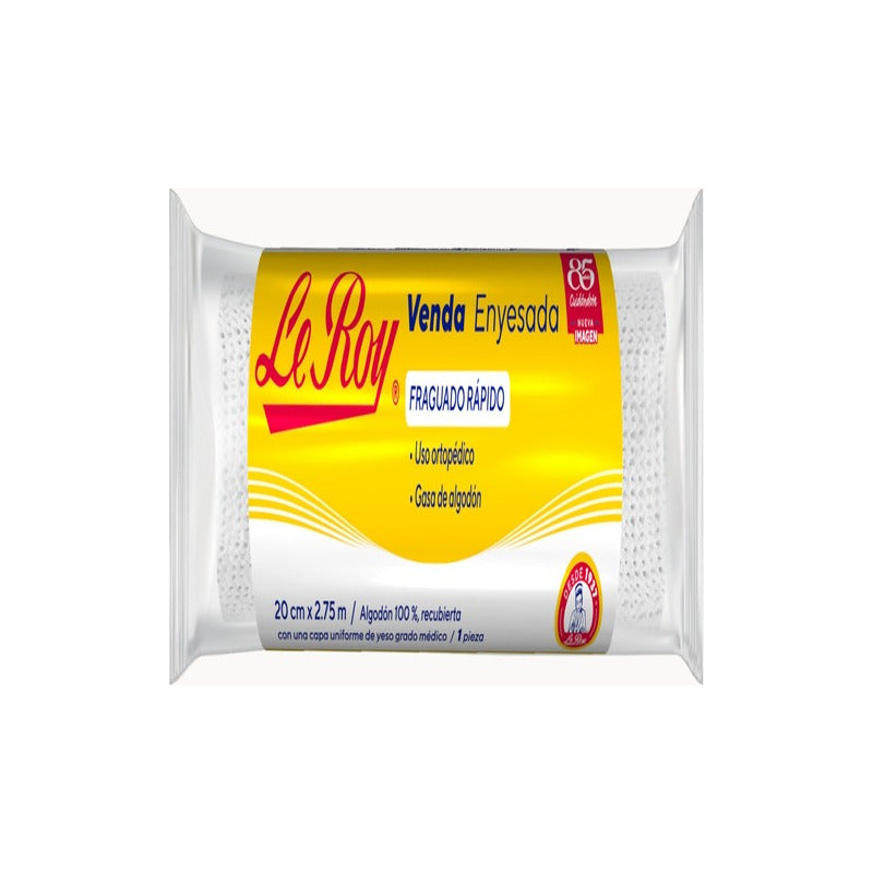Leroy Venda Enyesada Grado Medico Inmovilizacion 20cm Blanco