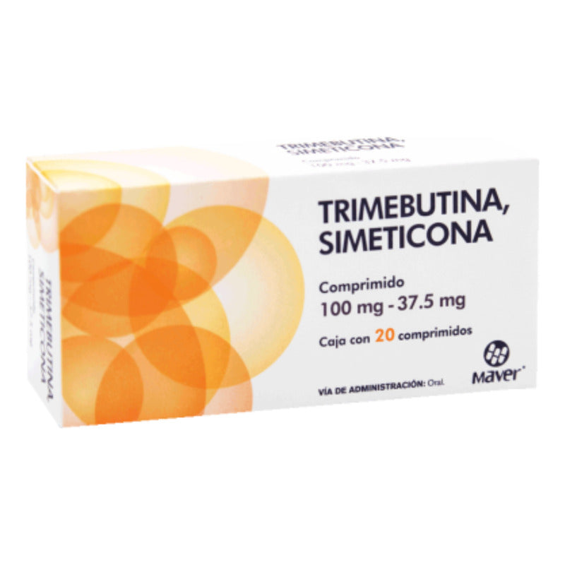 Trimebutina Simeticona 100mg/37.5mg Con 20 Comprimidos Maver