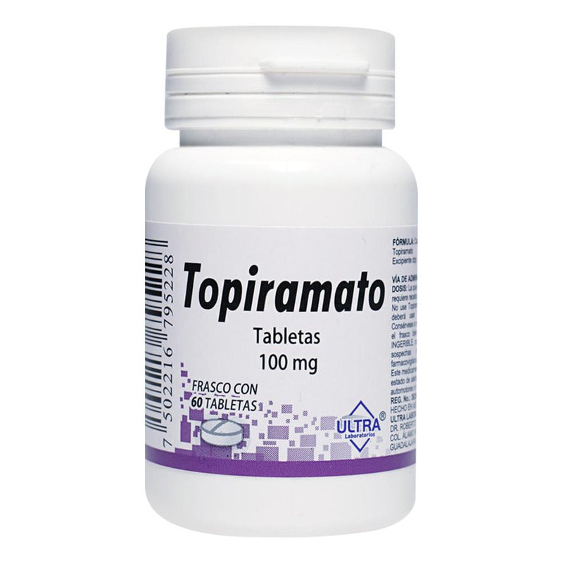 Topiramato Tabletas 100 Mg, 60 Tabletas