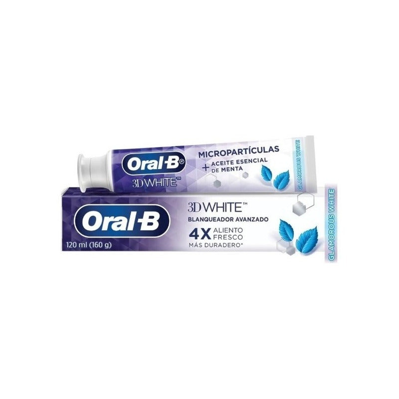 Pasta De Dientes, Oral B, 3d White Blanqueador Avanzado Con Flúor, 120 Ml