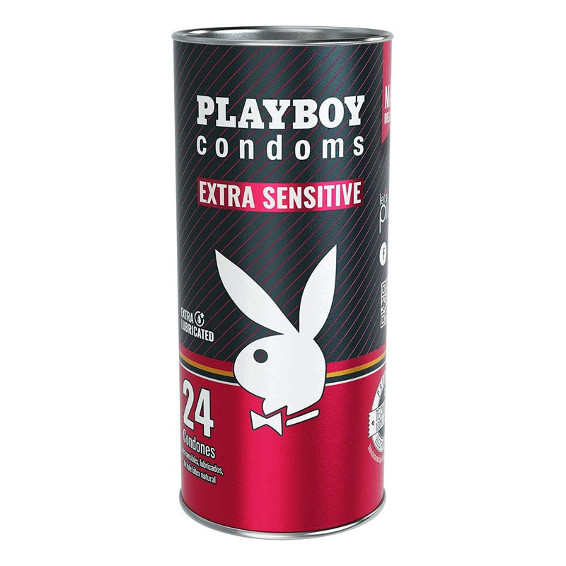 Playboy Condones Extra Sensitive Tubo Con 24 Piezas