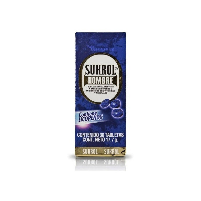 Sukrol Hombre Licopenos Vitaminas & Minerales 30 Tabs Sabor Sin Sabor