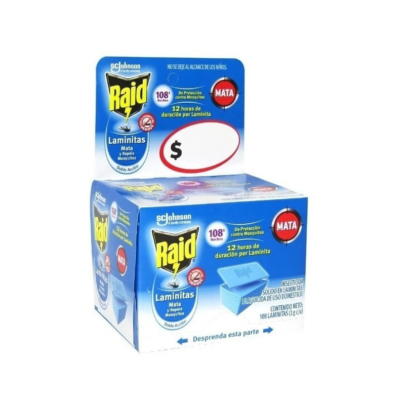 Raid Insecticida En Laminitas 108 Piezas