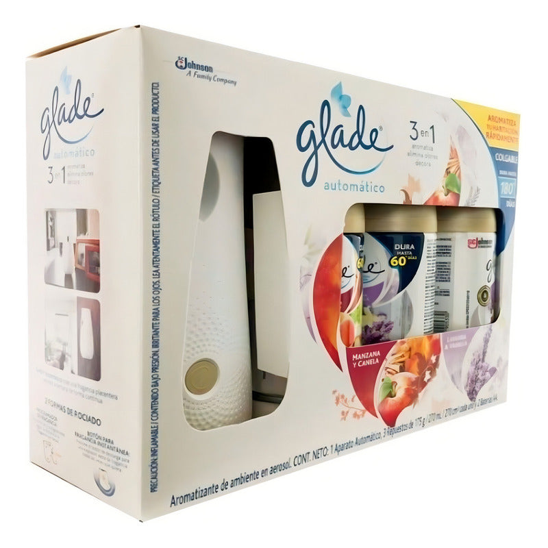 Pack Aromatizante3pzas 272ml C/u+ Aparato Glade  Automático