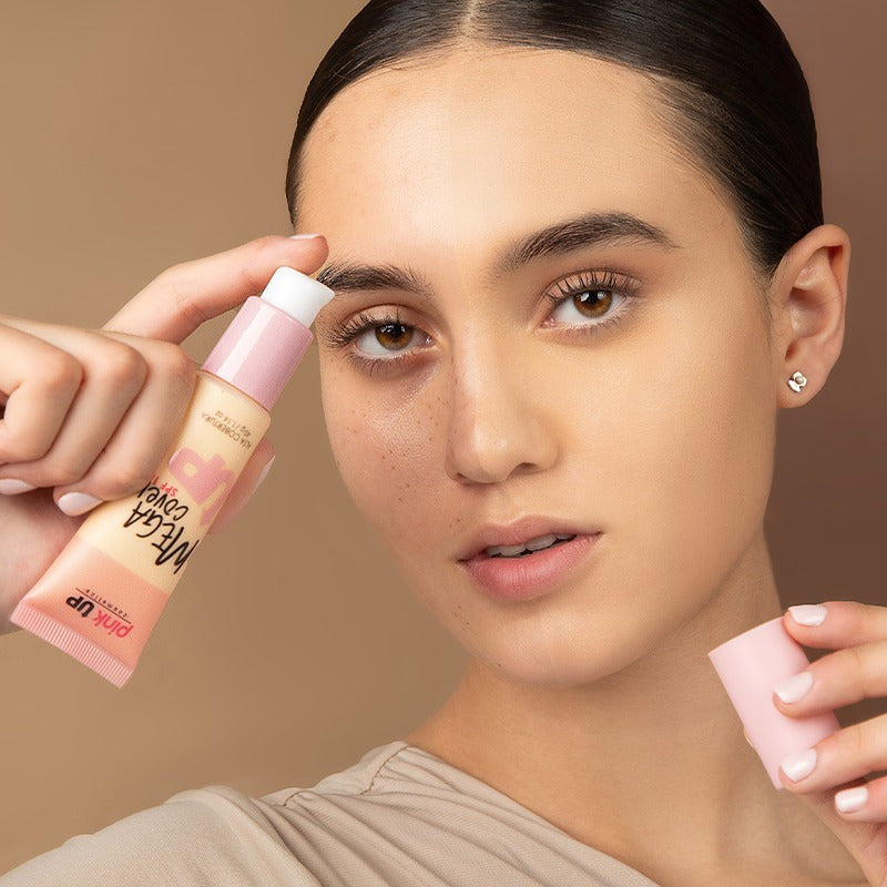 Pink Up, Maquillaje De Larga Duración, Cobertura Completa Tono Light