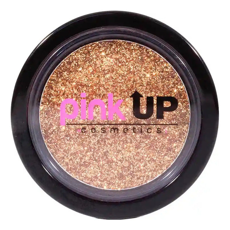 Pink Up, Glitter Compacto, Alta Adherencia, Textura Suave Sombra Gold
