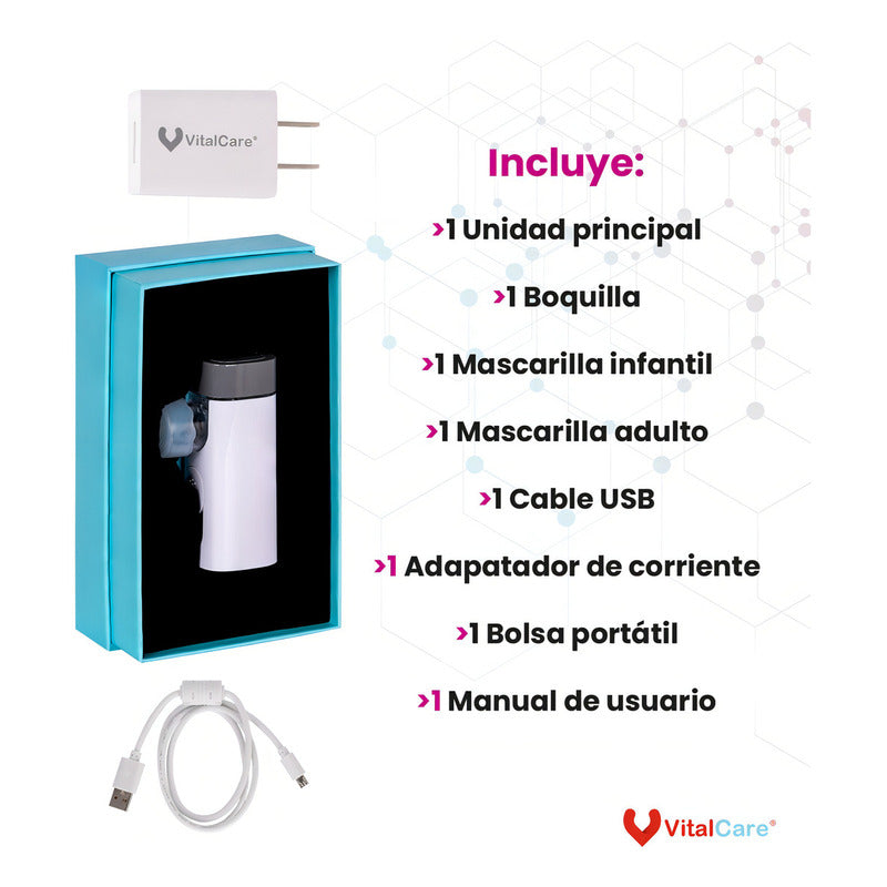Nebulizador Portátil De Malla Vibratoria Inalámbrico