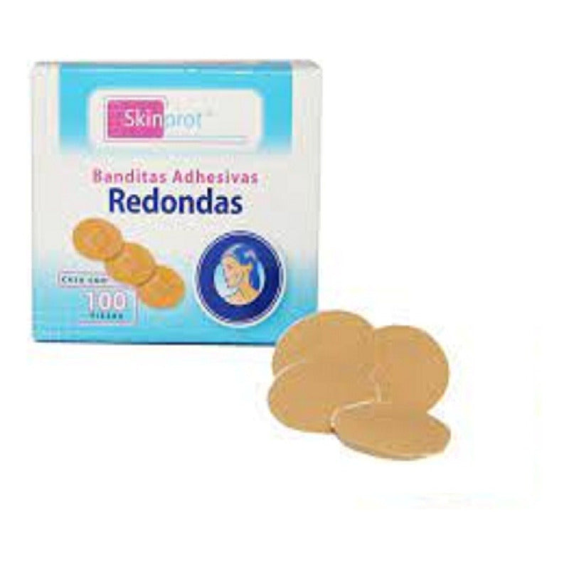 Banditas Adhesivas Redondas 25mm, Curitas Skinprot C/100 Pzs