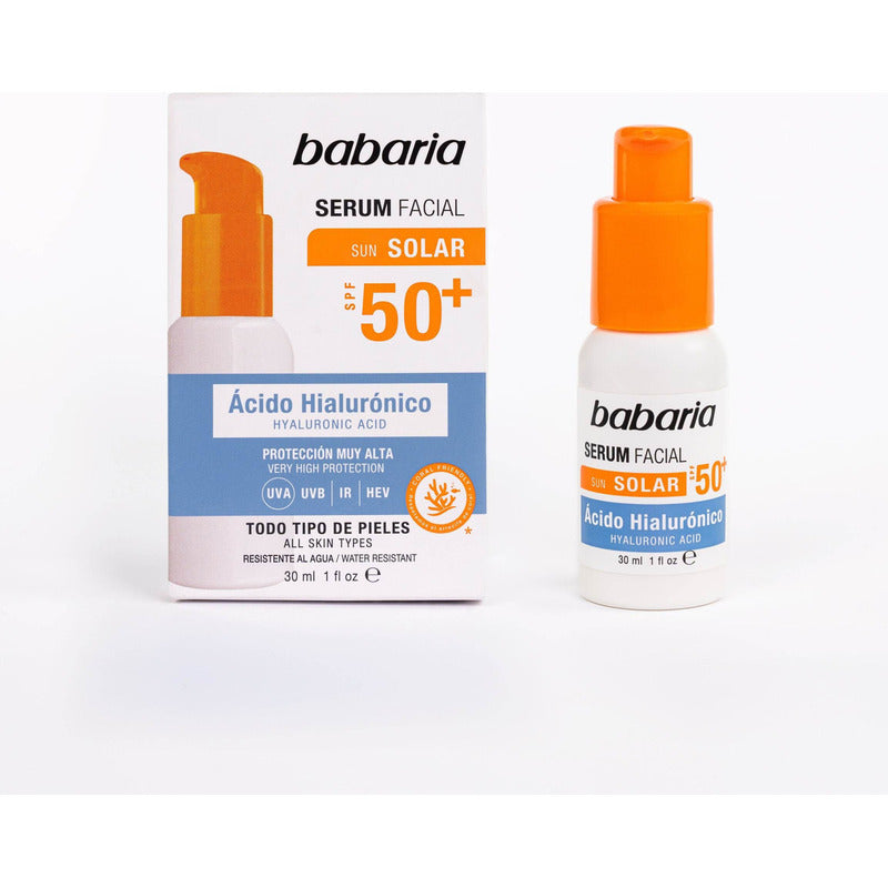 Babaria Sérum Facial Con Ácido Hialurónico Y Fps 50+, Protección E Hidratación, 30 Ml