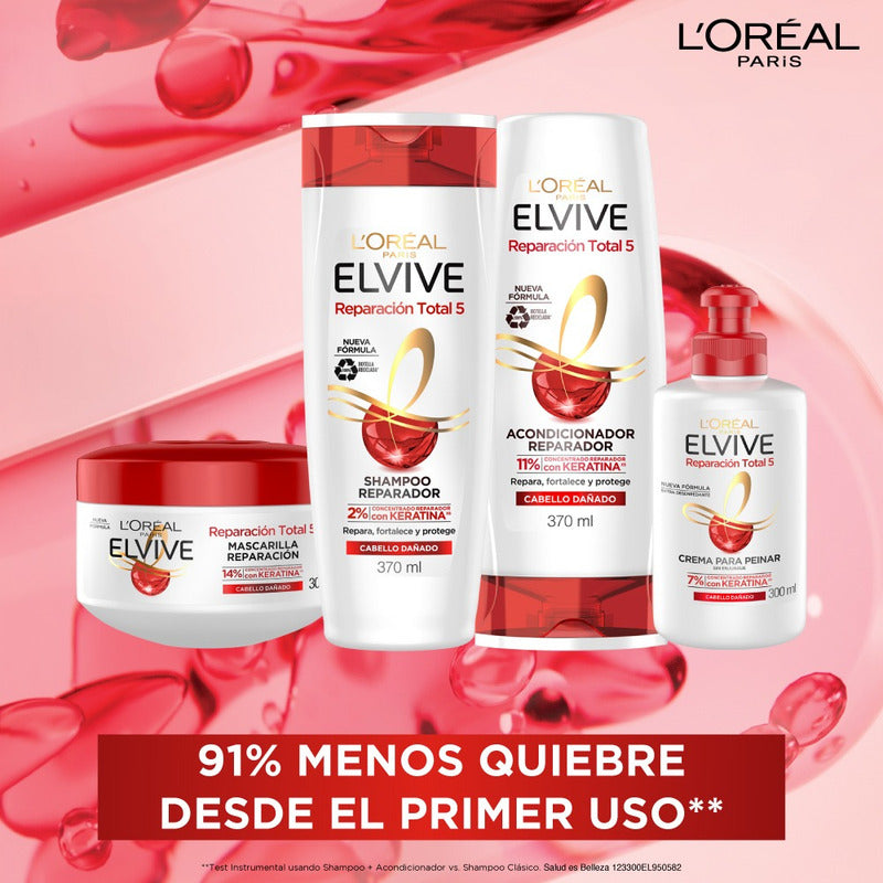 Crema Para Peinar Reparación Total 5 300 Ml Elvive
