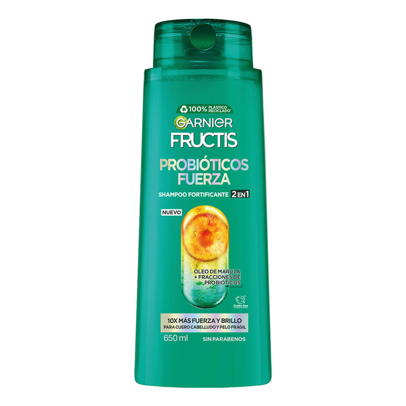 Garnier Fructis Probióticos Fuerza Shampoo En Botella De 650ml Por 1 Unidad