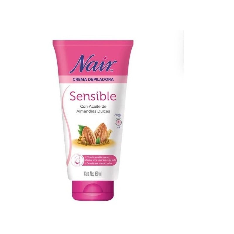 Nair Crema Depilatoria Sensible Aceite De Almendras 150ml Sensible