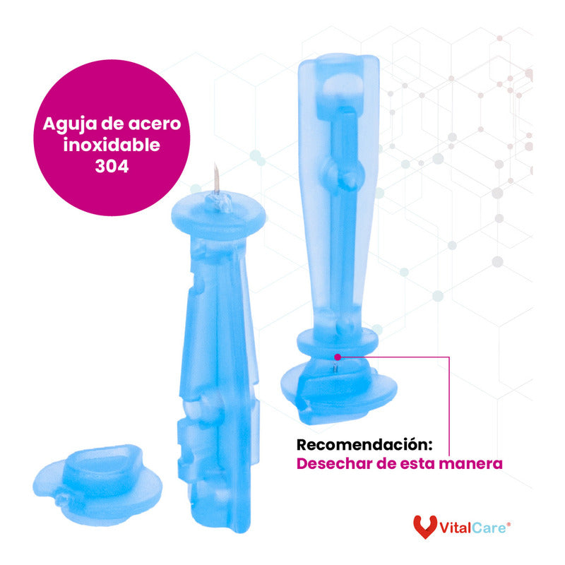 Kit Glucómetro310 Vitalcare 50tiras+100lancetas+disp Puncion - Negro