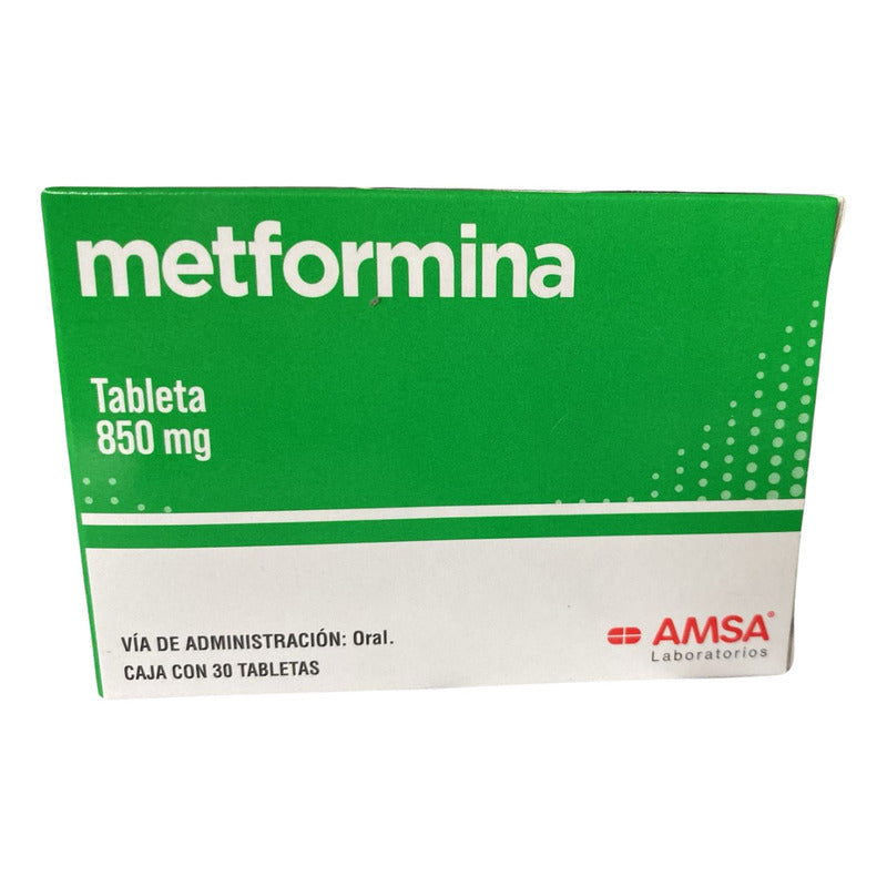 Metformina Tabletas 850 Mg, 30 Tabletas