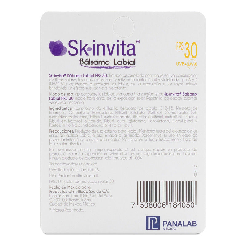 Skinvita Bálsamo Labial Hidratante Y Reparador Fps30 5g
