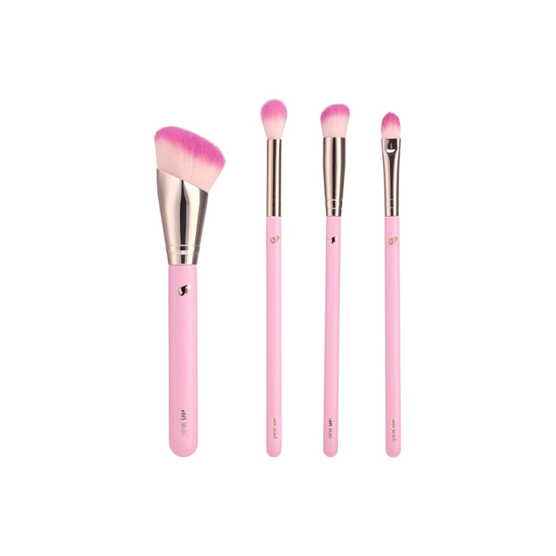 Set 12 Brochas Cosmetiquera Puffer Pink Up Edición Limitada Rosa