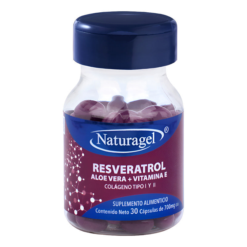 Naturagel Resveratrol Aloe Vera + Vitamina E 30 Cápsulas Sin Sabor