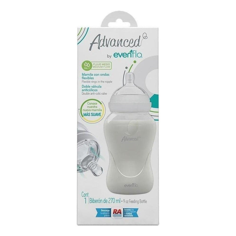 Biberón Evenflo Advanced 270ml Blanco Anticólicos Blanco Advanced