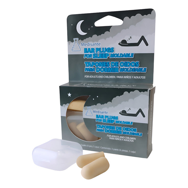 Tapones De Oídos Para Dormir Medisante Caja Con 3 Pares Amarillo