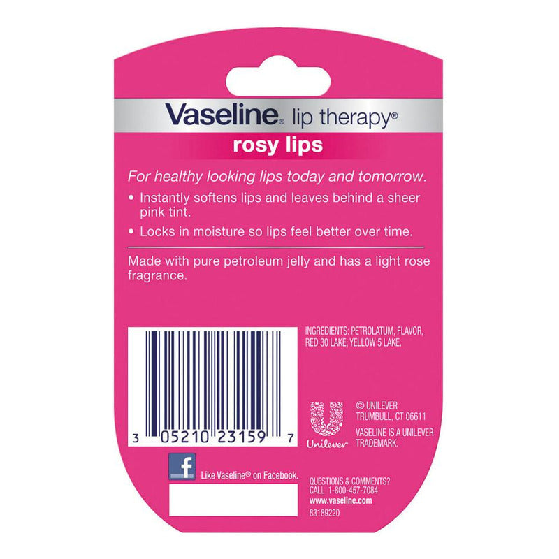 Protector De Labios Vaseline Rosy 7 G