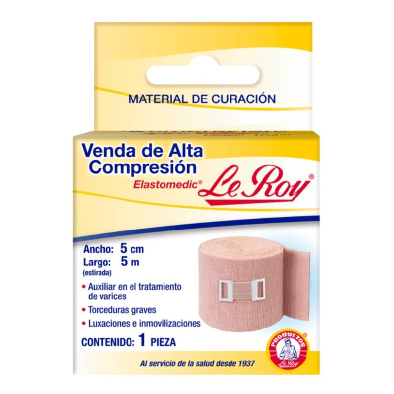 Venda De Alta Compresión Le Roy 5cm X 5m